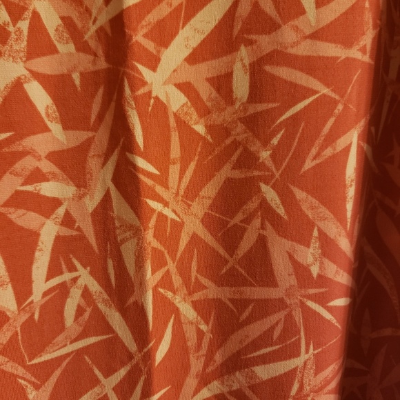 Orange Bamboo Pattern Midi Skirt - Picture 3 of 3